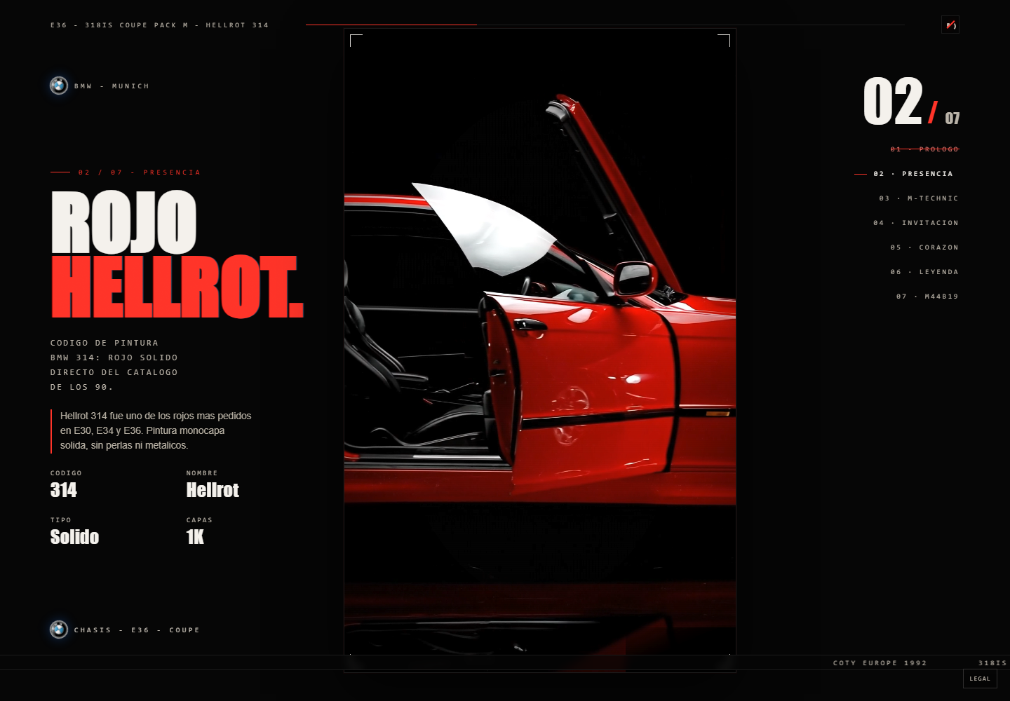 E36 Scroll Cine en desktop